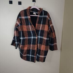 NUDE Plaid Knit Back Jacket IT size 44/US 8